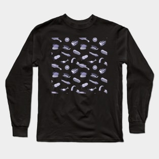 Burgess Shale Fossils Pattern Long Sleeve T-Shirt